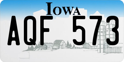 IA license plate AQF573