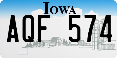 IA license plate AQF574