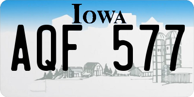 IA license plate AQF577