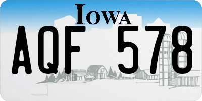 IA license plate AQF578