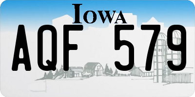 IA license plate AQF579