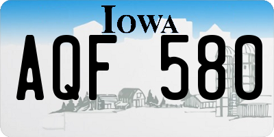 IA license plate AQF580