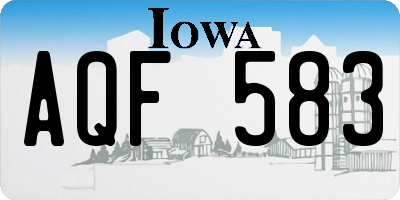 IA license plate AQF583