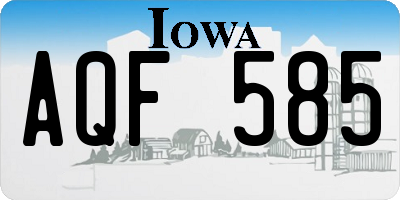 IA license plate AQF585
