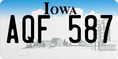 IA license plate AQF587