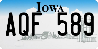 IA license plate AQF589