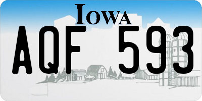 IA license plate AQF593