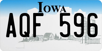 IA license plate AQF596