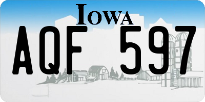 IA license plate AQF597