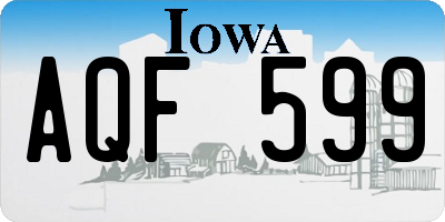 IA license plate AQF599