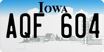 IA license plate AQF604