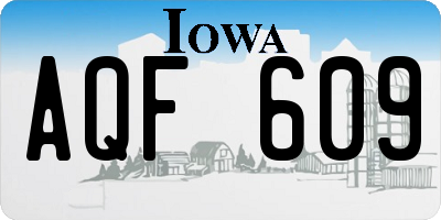 IA license plate AQF609