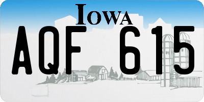 IA license plate AQF615