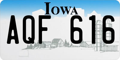 IA license plate AQF616
