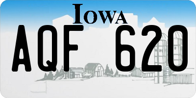 IA license plate AQF620