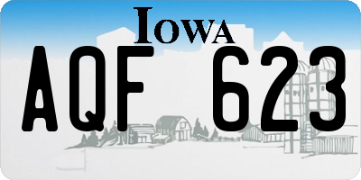 IA license plate AQF623