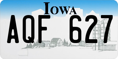 IA license plate AQF627