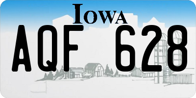 IA license plate AQF628