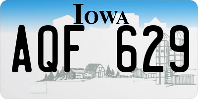 IA license plate AQF629