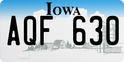 IA license plate AQF630