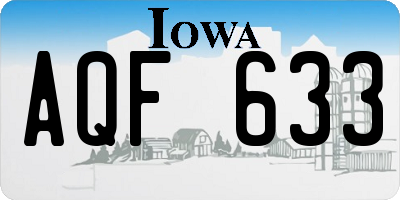IA license plate AQF633