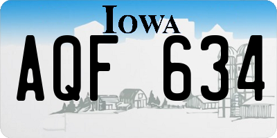 IA license plate AQF634