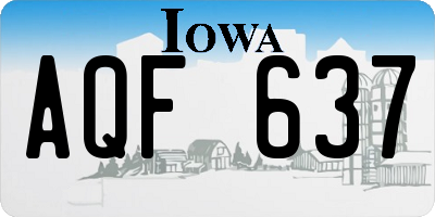IA license plate AQF637