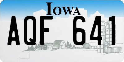 IA license plate AQF641