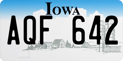 IA license plate AQF642