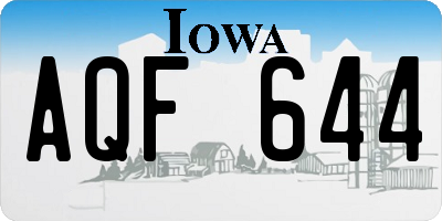 IA license plate AQF644