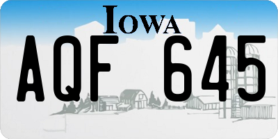 IA license plate AQF645