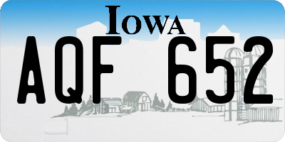 IA license plate AQF652