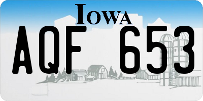 IA license plate AQF653