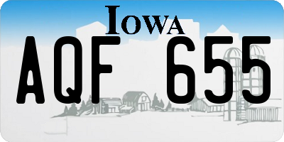 IA license plate AQF655