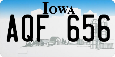 IA license plate AQF656