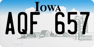 IA license plate AQF657