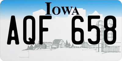IA license plate AQF658