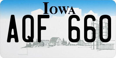 IA license plate AQF660