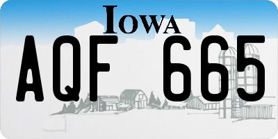 IA license plate AQF665