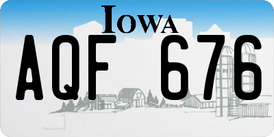 IA license plate AQF676