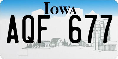 IA license plate AQF677
