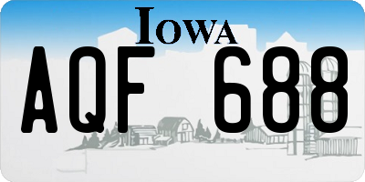 IA license plate AQF688