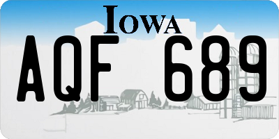 IA license plate AQF689