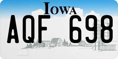 IA license plate AQF698