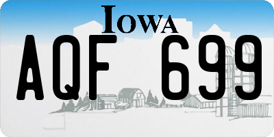 IA license plate AQF699
