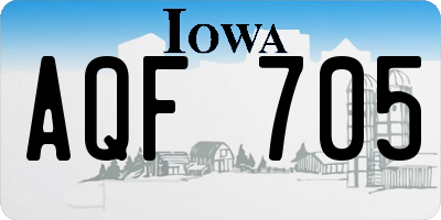 IA license plate AQF705