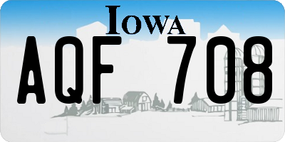 IA license plate AQF708