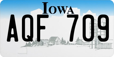 IA license plate AQF709