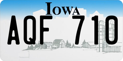 IA license plate AQF710