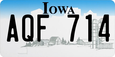 IA license plate AQF714